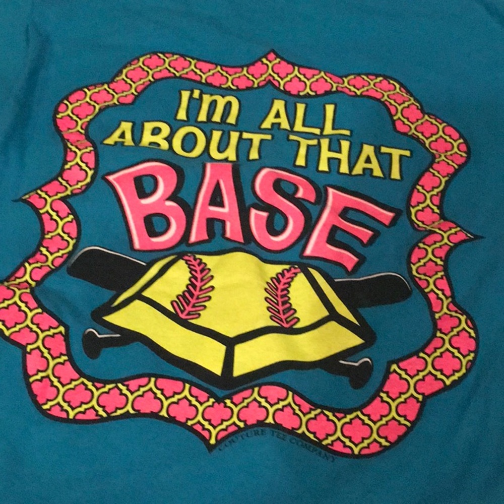 Couture Tee shirt- Softball- All about that Base